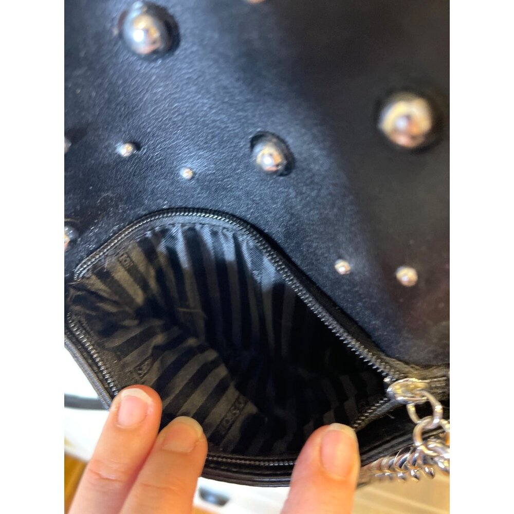 Victoria's Secret Small City Studded Backpack Silver Studs Decorative Chain S - Picture 8 of 15
